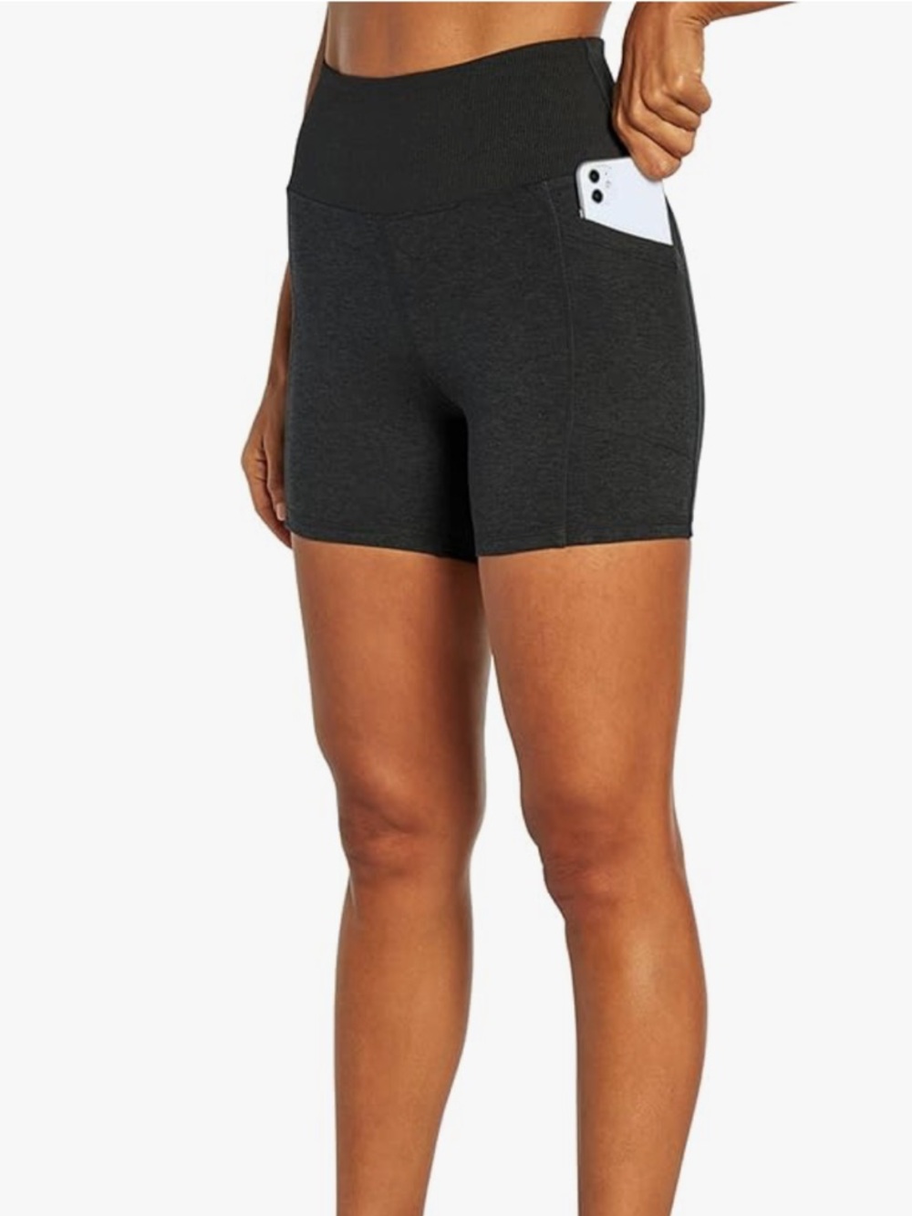 Zobha Women’s Small High-Rise Athletic Shorts Ribbed Waistband Side Pockets